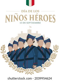 VECTORS. Niños Héroes (Hero Boys), Mexican military cadets, Heroes, Battle of Chapultepec, Chapultepec Castle in Mexico City, Civic holiday, September 13