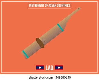 Vectors illustration of Instrument of Lao country