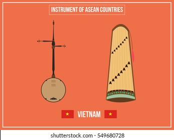 Vectors illustration of Instrument of Vietnam country