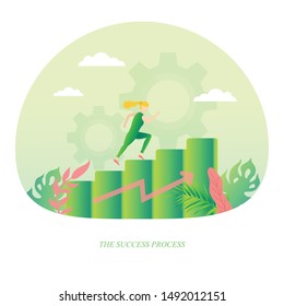 Vectors Illustrations Growth about Success Process conceptual