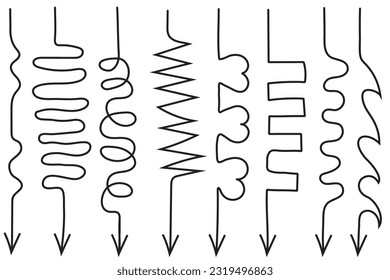 Vectors and illustrations. Set of various arrow symbols, on a white background.