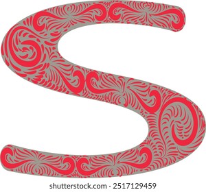Vectors  the letter made from ornate, decorative swirls and patterns. It looks like a stylized design, possibly for decorative, branding, or artistic purposes.