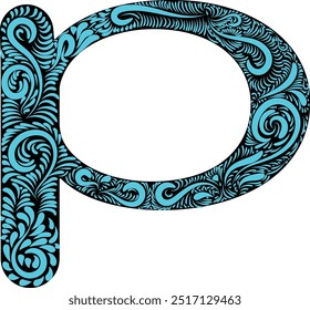 Vectors  the letter made from ornate, decorative swirls and patterns. It looks like a stylized design, possibly for decorative, branding, or artistic purposes.