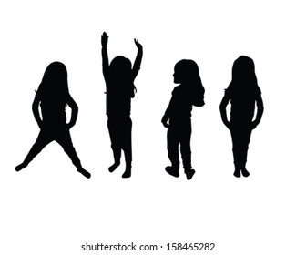 Vectors of little girl in different poses