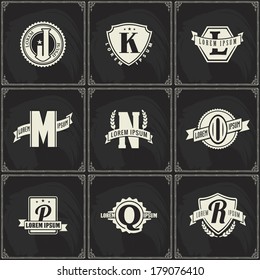 vectors logo series of vintage sticker alphabet vectors logo group pile old sign elderly fancy letterpress board set art flag signature approval writing letterhead graphic graphical visual detailed se