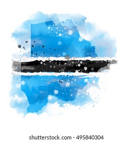 Vectors Map of Botswana Watercolor paint