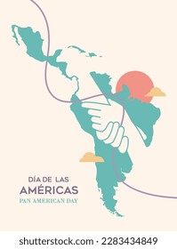 VECTORS. Poster for the Pan American Day, Dia de las Americas in Spanish (April 14), Day of Cultural Diversity, Ethnic Resistance Day (October 12)