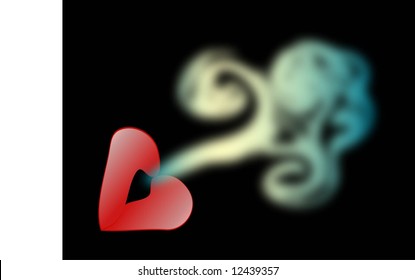 Vectors of red lips and smoke