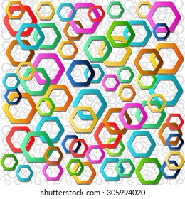 vectors  rounded Hexagon abstract background