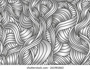 Vectors seamless abstract hand-drawn pattern with waves