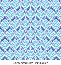 Vectors seamless background with stylized blue art deco pattern