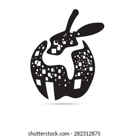 vectors set building black and white on white background