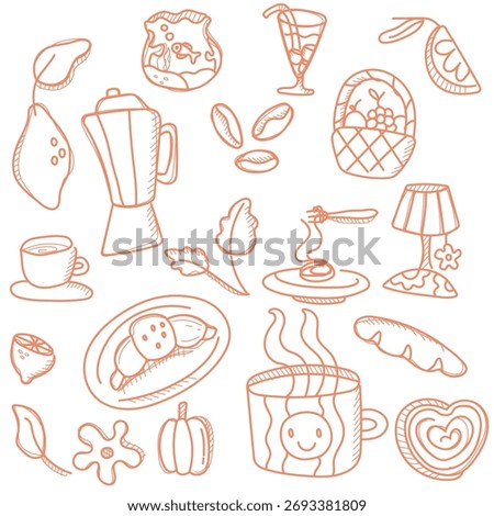 vectors of several types of food and drink for branding purposes for eating places