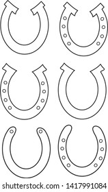 Vectors of simple black and white Horseshoes