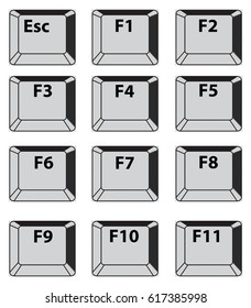 Vectors Simple set of Main Keyboard Keys. 