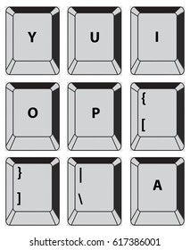 Vectors Simple set of Main Keyboard Keys. 