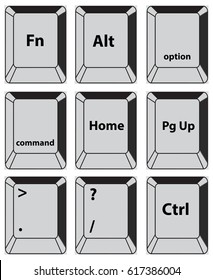 Vectors Simple set of Main Keyboard Keys. 