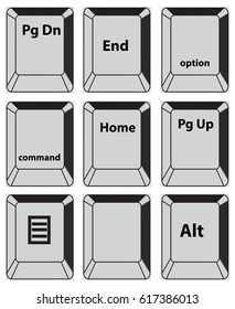 Vectors Simple set of Main Keyboard Keys. 