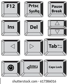 Vectors Simple set of Main Keyboard Keys. 