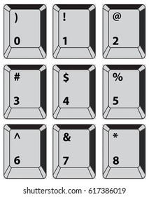 Vectors Simple set of Main Keyboard Keys. 