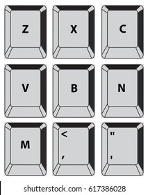 Vectors Simple set of Main Keyboard Keys. 