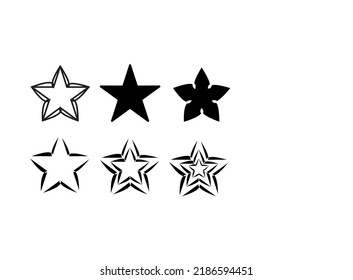 vectors of star stars of various shapes 