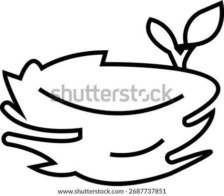 vectors of stylized bird nests with eggs and birds icon, for logos and design elements, Eggs, Nature, Wildlife, Tree Branch, Shelter, Parenting, Animal Habitat, Environment, and Natural Care