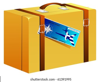 vectors suitcase ticket to Greece
