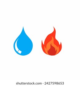 Vektoren, die Feuer und Wasser bilden