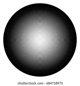 Vectors tunnel circle from halftone dots . Isolated on white background
