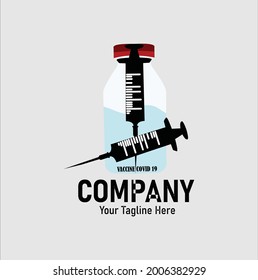 vectors, vaccine bottles and syringes, can make logos and apply to banners