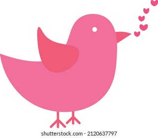 Vectors of valentine's day series, vectors of birds singing love songs. Good as a sign of celebration for lovers.