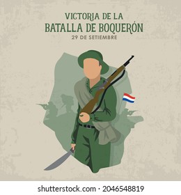 VECTORS. Victoria de la Batalla de Boquerón, Boqueron Battle Victory Day in Paraguay, September 29, Paraguay heroes, civic holiday, patriotic, historic, flag