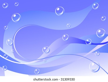 vectores ondas con burbujas de agua fondo abstracto