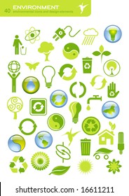 vector-set of 40 environmental icons and design-elements