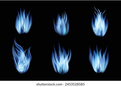 a vector-shaped blue flame, which is burning