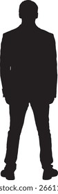  vector;silhouette back view of a man standing