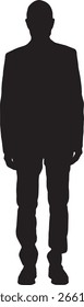  vector;silhouette front view of elegant man standing 
