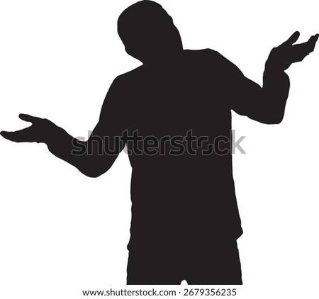 vector,silhouette of a man with doubt or confused expression