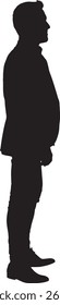 vector,silhouette of a side view of a cool man standing