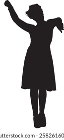 Vector,silhouette of a woman dancing 