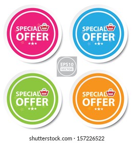 Vector:special offer colorful stickers set