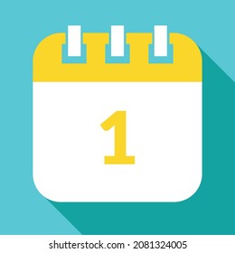 Calendario de día específico del vector, icono del vector, ilustración del vector de programación, fecha marcada en el primer.
