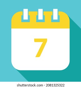 Vector-specific day calendar, vector icon, schedule vector illustration, date marked on the 7st.