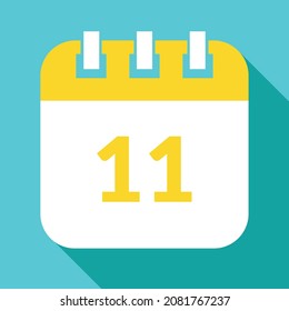 Vector-specific day calendar, vector icon, schedule vector illustration, date marked on the 11st.