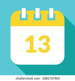 Vector-specific day calendar, vector icon, schedule vector illustration, date marked on the 13st.