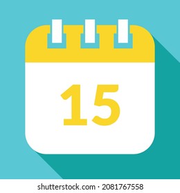 Vector-specific day calendar, vector icon, schedule vector illustration, date marked on the 15st.