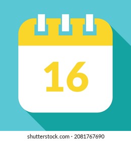 Vector-specific day calendar, vector icon, schedule vector illustration, date marked on the 16st.