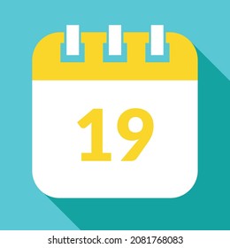 Vector-specific day calendar, vector icon, schedule vector illustration, date marked on the 19st.