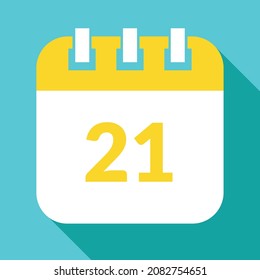 Vector-specific day calendar, vector icon, schedule vector illustration, date marked on the 21st.